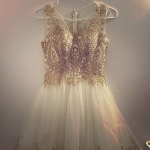 White and Gold Homecoming Dress